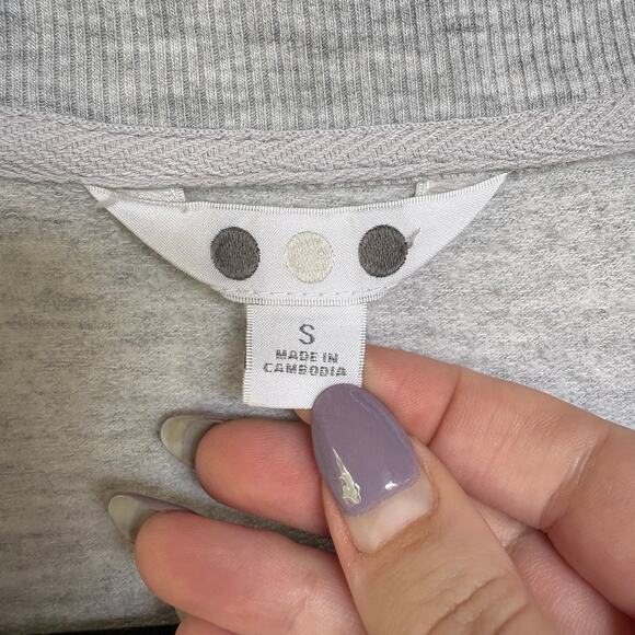 Three Dots Gray Tennis Sweatshirt Lightweight Golf Pullover Quarter Zip Small - Picture 7 of 9